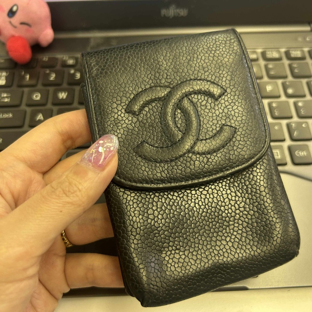 Chanel Black Leather mini case